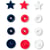 Bouton pression Prym Love étoile rouge blanc bleu marine 12,4mm