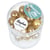 Perles en verre Renaissance, blanc / beige mélange, 10 mm, boîte 32 pièces, grand trou