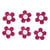Sticker déco:Fleurs papier av.demi - perle, rose oeillet, av.dot adhésif, 20 pces