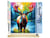 Peinture par Numéro Figured'Art - Orignal Coloré Abstrait - Kit de Loisir Créatif DIY Numéro d'Art Complet - 40x50cm toile roulée + châssis en bois à monter