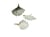 4 Estampes filigranées feuille de Ginkgo 25*22mm argent platine