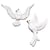 Motif en cire: Pigeon, peint, 2 pces