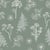 Tissu Popeline de Coton Herbier Sauge sur fond Vert