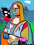 La Joconde - Oeuvre d’art 66x50 cm - création en édition limitée - Artiste Mademoiselle Bouche