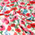 Tissu Sweat léger French Terry digital Coquelicot rouge sur fond Blanc
