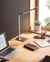 Lampe de Bureau LED Grise en Matière Synthétique avec Bras Réglable Abat-Jour Pivotant Capteur de Mouvement Variateur