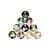 10 cabochons rond en verre assorties 25 mm FEMME RETRO B