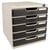 Module de classement Modulo Office A4 5 tiroirs fermables à clé - Noir - Exacompta