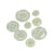 Lot de 6 boutons ronds 4 trous vert menthe