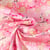 Tissu Coton imprimé Foil Arty fleurs cerisiers sur fond Rose