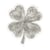 Ecusson thermocollant trèfle lurex argent 3cm x 2,5cm