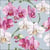Lot de 4 serviettes en papier découpage collage 33 cm FLEUR ORCHIDEE FOND BLEU F 829