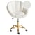 Chaise de Bureau Blanche en Bouclé Pivotante à Hauteur Réglable Bureau à Domicile Design Style Moderne