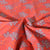 Tissu Popeline de Coton légère Fleuris sur fond Rouge