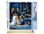 Peinture par Numéro Figured'Art - Garçon et Bonhomme de Neige par une Nuit d'Hiver - Kit de Loisir Créatif DIY Numéro d'Art Complet - 40x50cm toile roulée + châssis en bois à monter