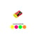 Mini gomme - Plastique - Rectangulaire - Couleurs fluo - Kores