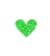 Lot de 3 écussons thermocollants  coeur sequin vert gazon 8,5x7cm