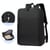 Sac À Dos Ordinateur Grande Capacité Imperméable Avec Port USB Confortable Noir YONIS