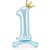 Ballon Debout - Chiffre 1 Bleu
