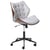 Chaise de Bureau Bois Foncé et Lin Gris Siège Réglable Fonction Pivotante Pieds en Métal Mobilier de Bureau Élégant