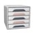 Bloc de classement 5 tiroirs standards Smoove Blanc gris et rose - CEP