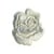 Ecusson thermocollant petite rose nacre - lurex 3x3.5cm