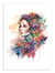 Affiche 30 x 40 cm - Watercolor floral woman - Chromatic fusion studio