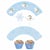 Kit 12 Wrappers et Déco Cupcakes Flocons de Neige