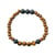 Bracelet Bois, Oeil de Tigre et Pierre de lave Perles rondes 8 mm - Omsaé