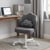 Chaise de bureau - COMHOMA - Lin gris - Chaise Pétale