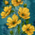 4 serviettes en papier découpage collage 33 cm TABLEAU DE FLEUR JAUNE F 217