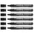 Lot de 6 marqueurs permanents - EDDING - Corps aluminium - Pointe biseau 1-5 mm - Noir
