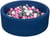 Piscine à balles Aire de jeu + 200 balles bleu marine blanc,rose clair,gris - Velinda