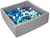 Piscine à balles pour enfant, 90x90 cm, Aire de jeu + 200 balles blanc,bleu,rose,gris,turquoise - Velinda