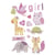 3D sticker en papier Bébé, rose layette, 15 pces, avec effets,