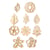Embellissements bois fleurs et feuilles 2,4 à 3,1 cm 30 pièces