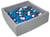 Piscine à balles pour enfant, 90x90 cm, Aire de jeu + 200 balles blanc,bleu,gris - Velinda
