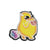 Lot de 3 écussons thermocollants monstre luminescent monstre jaune 5cm x 4,5cm