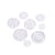 Lot de 6 boutons ronds 4 trous blanc