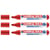 Lot de 3 marqueurs effaçables pour tableaux blancs - EDDING - Rouge - Pointe biseautée 1-5 mm