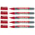 Lot de 5 marqueurs pour tableaux blancs - EDDING - 361 Rouge Pointe Fine 1 mm