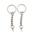 10 ANNEAUX PORTES cles CLEFS metal argente 25 mm avec chainette et tiges a vis - creation bijoux perles