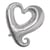 Ballon Coeur, Silhouette, 91cm 1pce. , argent