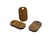 4 Breloques forme rectangle arrondi - 20*11mm - bois de noyer
