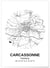 Affiche Carte Carcassonne | A3 : 29,7x42cm
