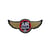Ecusson  blason aviation air squad avec ailes gris blanc 5,7cm x 2,4cm