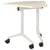 Bureau d'Angle Marron Clair Structure en Métal Plateau en MFC 90 x 64 cm Pliable avec Roulettes Style Moderne