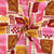 Tissu Popeline de Coton patchwork d'été sur fond Ecru