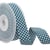 Bobine 15m Ruban pois polyester Bleu canard et blanc