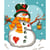 LUC - Kit Canevas Blanc Bonhomme de neige 25x30 cm 100% Coton
